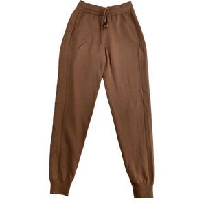 Lunya Pants Women Sz XS Brown Knit Cotton Silk Blend Joggers Lounge Comfort‎